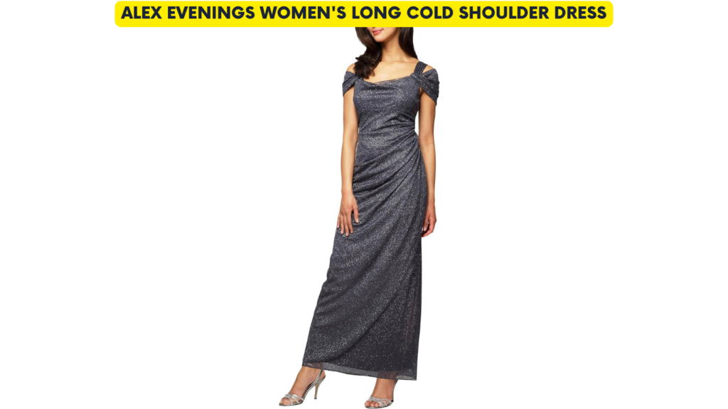 Alex Evenings Women's Long Cold Shoulder Dress