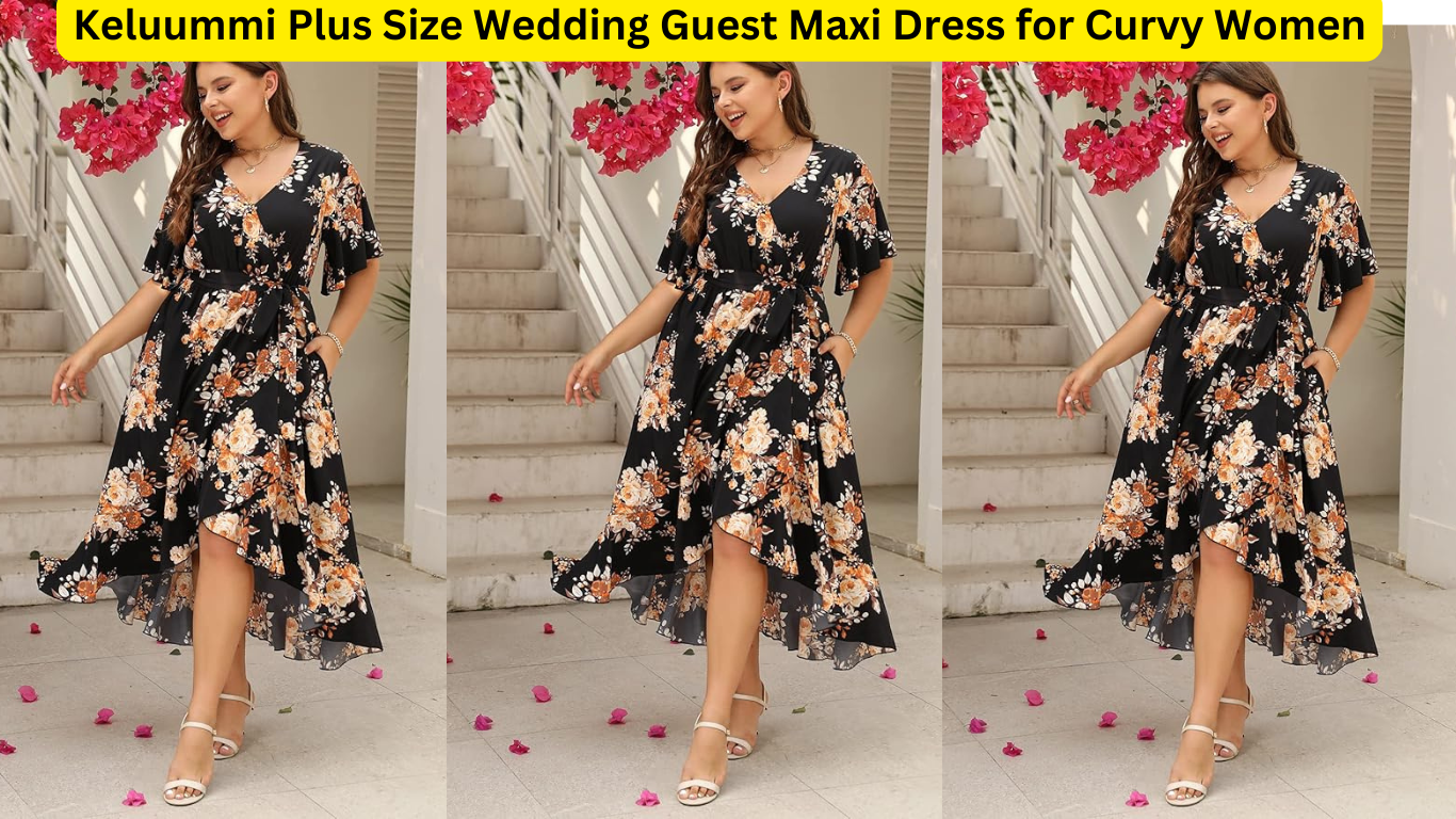 Keluummi Plus Size Wedding Guest Maxi Dress for Curvy Women