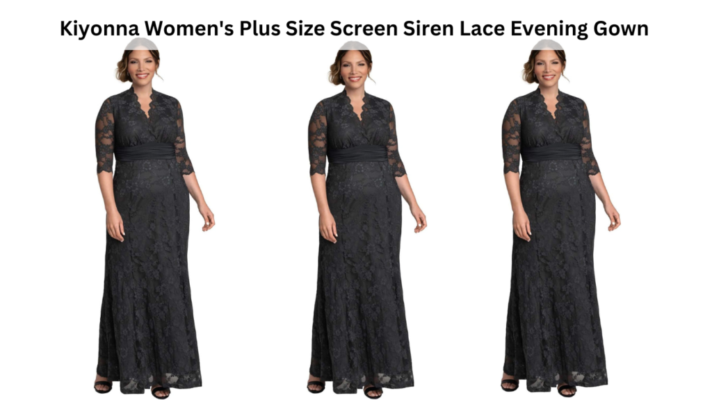 Kiyonna Women's Plus Size Screen Siren Lace Evening Gown