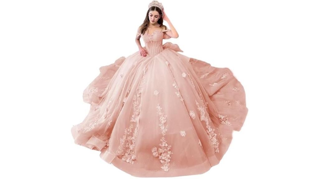 Mauuwy Sweetheart Ball Gown Quinceanera Dresses Bead Appliques Flower