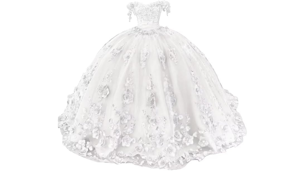 Mouccy Luxury 3D Floral Tulle Quinceanera Dresses