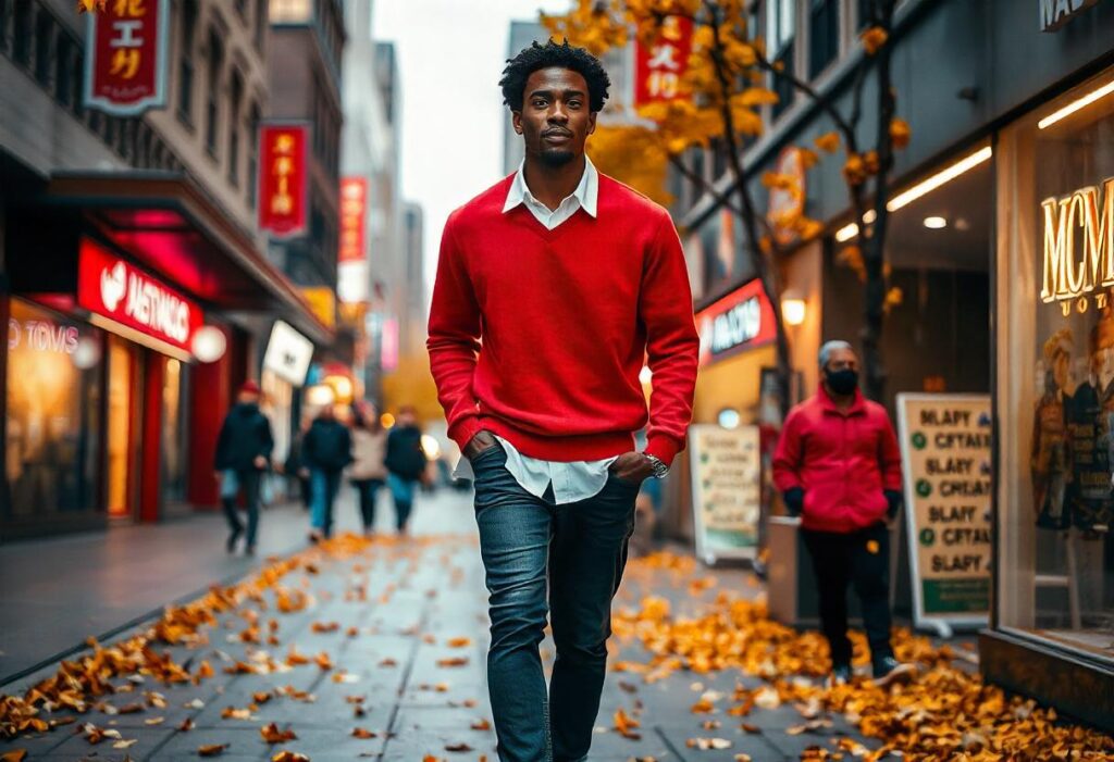 How to Style a Red Sweater